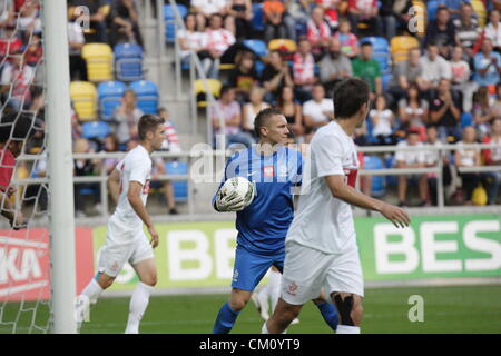 Gdynia, Polen 10. September 2012 UEFA unter 21 EM-Qualifikation. Torwart Lukasz Skorupski (1) in Aktion während Polen Vs Portugal Spiel. Stockfoto