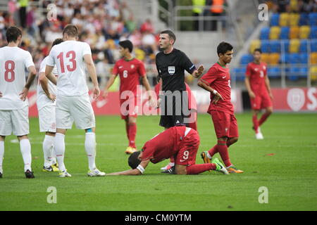 Gdynia, Polen 10. September 2012 UEFA unter 21 EM-Qualifikation. Rui Fonte (9) auf dem Rasen während Polen Vs Portugal Spiel. Stockfoto