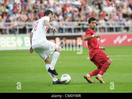 Gdynia, Polen 10. September 2012 UEFA unter 21 EM-Qualifikation. Filip Starzynski (8) in Aktion während Polen Vs Portugal Spiel. Stockfoto