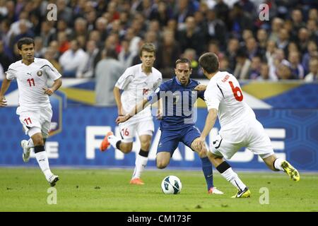 11.09.2012. Stadion Stade de France in Saint Denis, Paris, Frankreich.   Franck Ribery France Frankreich Vs Weißrussland WM 2014 Qualifikation Spiel Frankreich gewann das Spiel durch eine Kerbe von 3-1. Stockfoto
