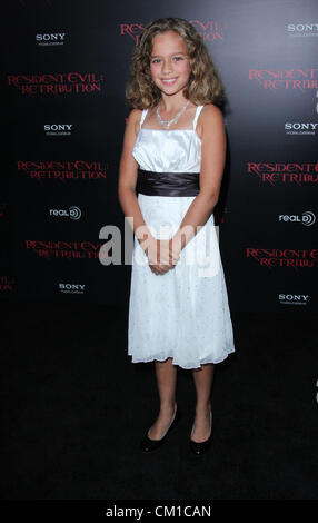 12. September 2012 - Los Angeles, Kalifornien, USA - Aryana Engineer besucht Premiere von Screen Gems' '' Resident Evil: Retribution'' am 12. September 2012 Regal Kinos L.A Theatre, Los Angeles, CA. USA. (Kredit-Bild: © TLeopold/Globe Photos/ZUMAPRESS.com) Stockfoto