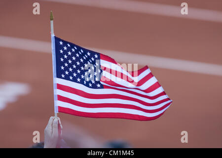 14.09.2012 Gijon Spanien. Davis Cup, U.S.-Spanien, Halbfinale. Im Park Hermanos Castro. Stockfoto