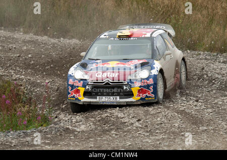 14. September 2012 - Teufelsbrücke - Mid-Wales: WRC Wales Rallye GB SS6 Myherin Bühne: Thierry Neuville und Nicolas Gilsoul von Belgien in ihrem Citroen DS3 WRC. Stockfoto