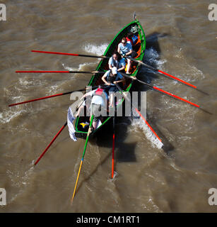 15. September 2012. Fluss Themse London, England, Vereinigtes Königreich.  Die Great River Race. Stockfoto