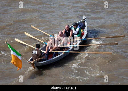 15. September 2012. Fluss Themse London, England, Vereinigtes Königreich.  Die Great River Race. Stockfoto