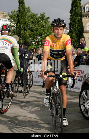 Jonathan Tiernan Locke Gesamtführender vor Beginn der Tour of Britain 15. September 2012 Stufe 7 von Barnstaple bis Dartmouth Devon UK Stockfoto