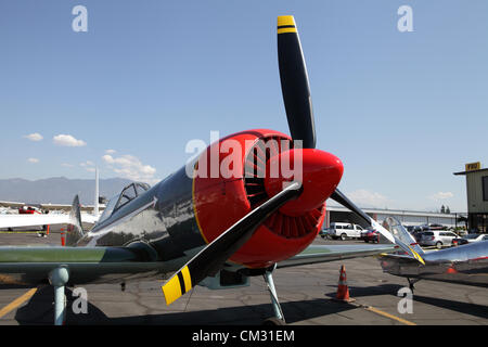 EL MONTE, Kalifornien, USA - 23. September 2012 - eine breite Auswahl an seltenen Oldtimer-Flugzeuge auf dem Display an der El Monte Airshow Stockfoto