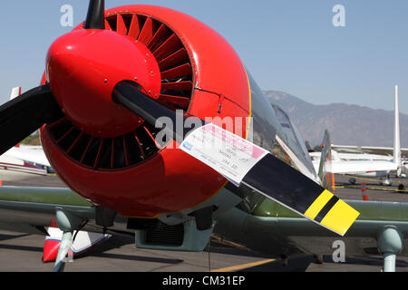 EL MONTE, Kalifornien, USA - 23. September 2012 - eine breite Auswahl an seltenen Oldtimer-Flugzeuge auf dem Display an der El Monte Airshow Stockfoto