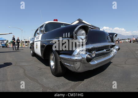 EL MONTE, Kalifornien, USA - 23. September 2012 - ein Vintage El Monte Polizeifahrzeug auf dem Display an der El Monte Air Show Stockfoto