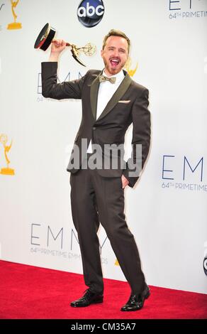 Aaron Paul Inpress room64th Primetime Emmy Awards - Presse Raum Nokia Theatre L.A. LIVE Los Angeles CA 23. September 2012 Foto Stockfoto