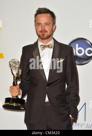 Aaron Paul Inpress room64th Primetime Emmy Awards - Presse Raum Nokia Theatre L.A. LIVE Los Angeles CA 23. September 2012 Foto Stockfoto