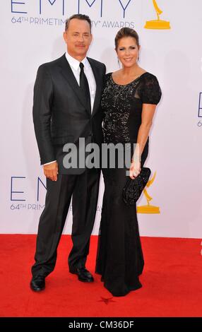 Tom Hanks Rita Wilson arrivals64th Primetime Emmy Awards - Ankünfte Nokia Theatre L.A. LIVE Los Angeles CA 23. September 2012 Stockfoto