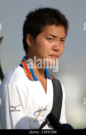 Hideki Kikuchi (JPN), 13. August 2005 - Bogenschießen: 23. Sommer-Universiade 2005 Herren Bogenschießen in Izmir, Türkei. (Foto von Masakazu Watanabe/AFLO SPORT) Stockfoto