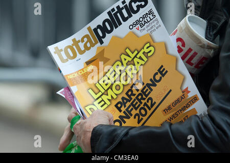 25. September 2012. Brighton UK. Die Liberal Democrats Party Jahreskonferenz in Brighton Stockfoto