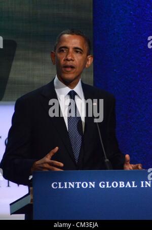Barack Obama in Anwesenheit Clinton Global Initiative Annual Meeting - di-Sheraton-Hotel New York NY Foto-25. September 2012 Stockfoto