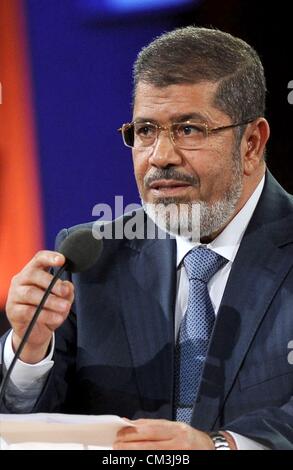 Mohamed Morsi in Anwesenheit für Clinton Global Initiative Annual Meeting - di, Sheraton Hotel, New York, NY 25. September 2012. Foto von: Kristin Callahan/Everett Collection Stockfoto