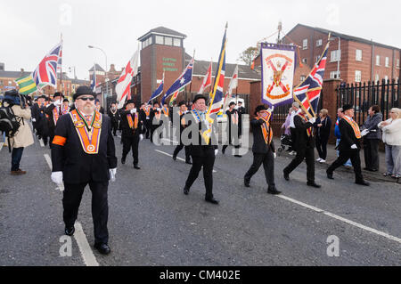 Oranier auf der Parade in Belfast Stockfoto