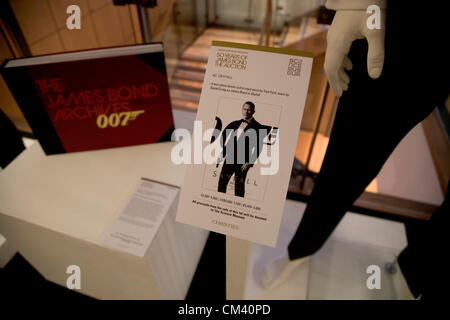 29. September 2012. London UK. Christies halten eine Auktion von James Bond Erinnerungsstücken anlässlich des 50. Jubiläum der Bond-Filme am 5. Oktober. Der Erlös aus der Versteigerung werden gemeinnützige Stiftungen profitieren. Stockfoto