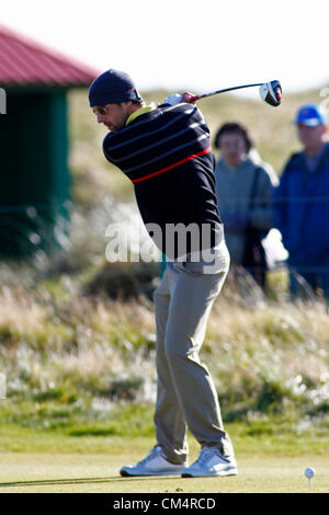 4. Oktober 2012. Michael Phelps im Wettbewerb auf der Europäischen Tour Alfred Dunhill Links Championship Golfturnier, auf dem Carnoustie Golf Course gespielt. Obligatorische Kredit: Mitchell Gunn/ESPA Stockfoto