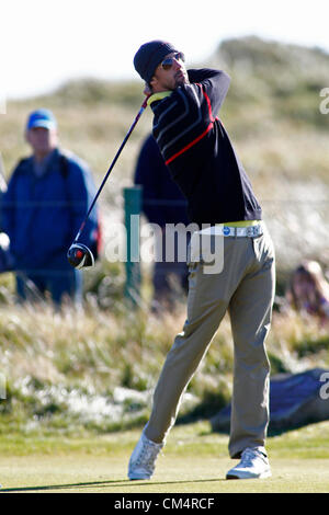 4. Oktober 2012. Michael Phelps im Wettbewerb auf der Europäischen Tour Alfred Dunhill Links Championship Golfturnier, auf dem Carnoustie Golf Course gespielt. Obligatorische Kredit: Mitchell Gunn/ESPA Stockfoto