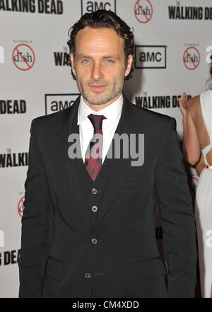 4. Oktober 2012 - Los Angeles, Kalifornien, USA - Andrew Lincoln Besuch der Premiere Screening für '' the Walking Dead"Season 3 am 4. Oktober 2012 in der Universal City Walk in Universal City, Kalifornien statt. 2012 (Kredit-Bild: © D. Long/Globe Photos/ZUMAPRESS.com) Stockfoto