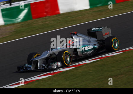 Suzuka, Japan. 5. Oktober 2012. Michael Schumacher (Mercedes), 5. Oktober 2012 - F1: während der Japan Formel Eins Grand Prix Training in Suzuka Circuit in Suzuka, Japan.   (Foto: AFLO SPORT) Stockfoto