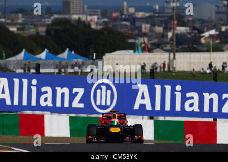 Suzuka, Japan. 5. Oktober 2012. Sebastian Vettel (Red Bull), 5. Oktober 2012 - F1: während der Japan Formel Eins Grand Prix Training in Suzuka Circuit in Suzuka, Japan.   (Foto: AFLO SPORT) Stockfoto