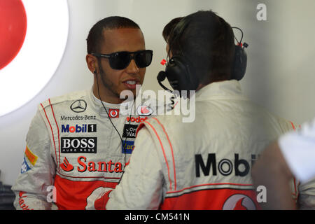 Suzuka, Japan. 5. Oktober 2012. Lewis Hamilton (McLaren), 5. Oktober 2012 - F1: während der Japan Formel Eins Grand Prix Training in Suzuka Circuit in Suzuka, Japan.   (Foto: AFLO SPORT) Stockfoto