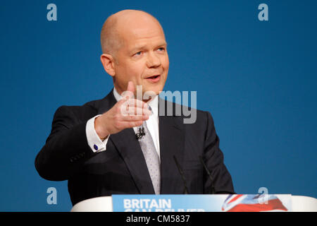 Außenminister WILLIAM HAGUE MP 7. Oktober 2012 die ICC BIRMINGHAM ENGLAND Stockfoto