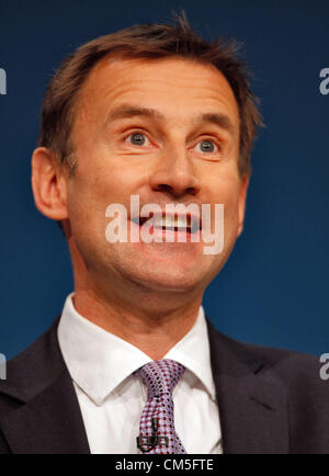 JEREMY HUNT MP GESUNDHEITSMINISTER 9. Oktober 2012 die ICC BIRMINGHAM ENGLAND Stockfoto