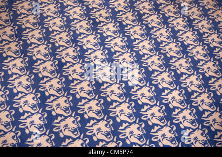 Thomas Bayrles Laughing Cow Carpeting auf der Frieze Art Fair, Regent's Park, London 2012. Stockfoto