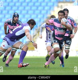 13.10.2012 Oxford, England.  Aktion während des Amlin Challenge Cup-Spiels zwischen London Welsh und Stade Francais aus dem Kassam Stadion, Oxford Stockfoto