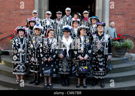 14. Oktober 2012, ernten Pearly Kings & Queens Festival St. Pauls Kirche, Covent Garden, London, UK. Stockfoto