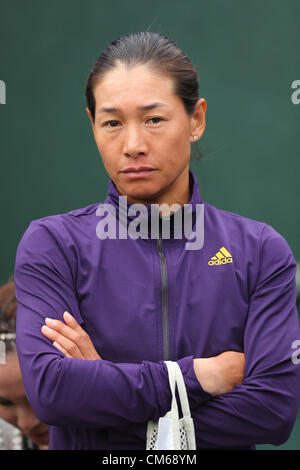 Kimiko Date Krumm (JPN), 14. Oktober 2012 - Tennis: HP Japan Frauen Open Tennis 2012, Frauen Doppel-Finale match bei Utsubo Tennis Center, Osaka, Japan.  (Foto von Akihiro Sugimoto/AFLO SPORT) Stockfoto