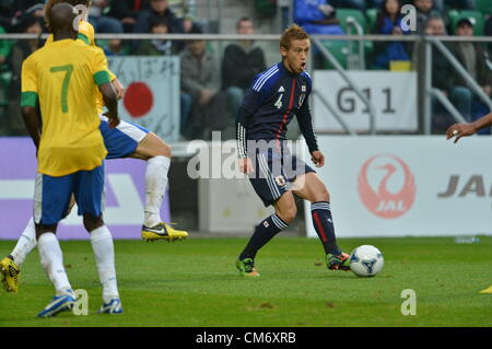 Keisuke Honda (JPN), 16. Oktober 2012 - Fußball /Soccer: Internationale Freundschaftsspiel zwischen Japan 0-4 Brasilien im städtischen Stadion in Wroclaw, Polen. (Foto von Jinten Sawada/AFLO) Stockfoto