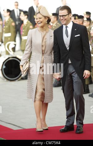 20. Oktober 2012 - Luxemburg, Spanien - TRH Prinzessin Victoria und Prinz Daniel besuchen kirchliche Trauung von HRH Guillaume der Erbgroßherzog und Gräfin Stephanie de Lannoy Kathedrale Notre-Dame de Luxembourg am 20. Oktober 2012 in Luxemburg (Credit-Bild: © Jack Abuin/ZUMAPRESS.com) Stockfoto