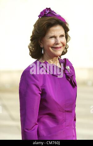 20. Oktober 2012 - Luxemburg, Spanien - HM Königin Silvia von Schweden besuchen kirchliche Trauung von HRH Guillaume der Erbgroßherzog und Gräfin Stephanie de Lannoy Kathedrale Notre-Dame de Luxembourg am 20. Oktober 2012 in Luxemburg (Credit-Bild: © Jack Abuin/ZUMAPRESS.com) Stockfoto