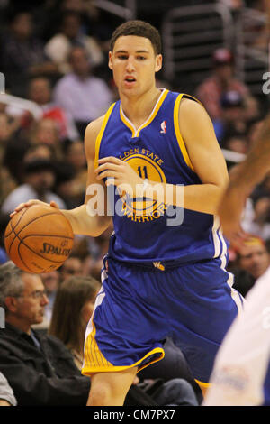 22. Dezember 2012 - besiegen Los Angeles, Kalifornien, USA - Krieger-Wache, die ein Spiel wie die Los Angeles Clippers Klay Thompson einrichtet die besuchenden Golden State Warriors 88-71 im Staples Center in Los Angeles Kalifornien auf Montag, 22. Oktober 2012. (Kredit-Bild: © Burt Harris/Prensa Internacional/ZUMAPRESS.com) Stockfoto