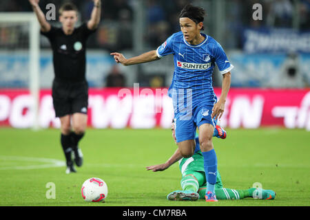 Takashi Usami (Hoffenheim), 19. Oktober 2012 - Fußball / Fußball: Takashi Usami Hoffenheim in Aktion während der Bundesliga-match zwischen TSG 1899 Hoffenheim 3: 3-SpVgg Greuther Fürth am Rhein-Neckar-Arena in Sinsheim, Deutschland. (Foto: AFLO) [2268] Stockfoto