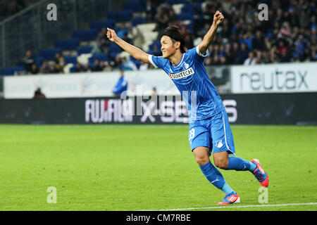 Takashi Usami (Hoffenheim), 19. Oktober 2012 - Fußball / Fußball: Takashi Usami Hoffenheim in Aktion während der Bundesliga-match zwischen TSG 1899 Hoffenheim 3: 3-SpVgg Greuther Fürth am Rhein-Neckar-Arena in Sinsheim, Deutschland. (Foto: AFLO) [2268] Stockfoto