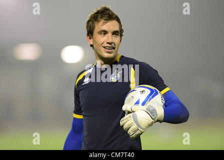 23.10.2012 Wimbledon, England. Sam Walker von Bristol Rovers erwärmt sich vor der League Two Spiel zwischen AFC Wimbledon und Bristol Rovers aus dem Kingsmeadow-Stadion. Stockfoto