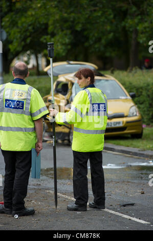 ARCHIVBILDER: Chelmsford, Essex, England. Eine gerichtliche Untersuchung hat heute statt (26.10.2012) in die tödliche Straße Verkehr Zusammenstoß ein Toyota Yaris und ein Feuerwehrauto in Basildon im September 2011. Die Kollision ereignete sich am 9. September 2011 als das Feuerwehrauto auf dem Weg in einen Notruf zu tätigen war. Der Fahrer des Toyota, Mutter von drei, Martha Gakonde, starb am Tatort. Die Untersuchung kam zu dem Schluss Unfalltod. Stockfoto