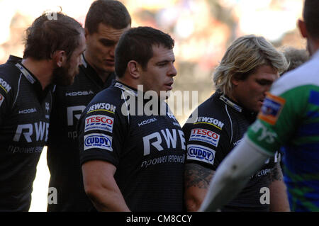 27. Oktober 2012 - RaboDirect Pro 12 - Fischadler V Connacht - Swansea - UK: Aaron Jarvis von der Fischadler Stockfoto