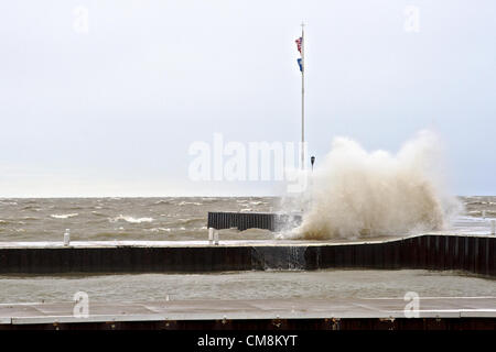 Starke Winde treffen am See/Marblehead Ohio als Hurrikan Sandy die Ostküste der USA trifft Stockfoto