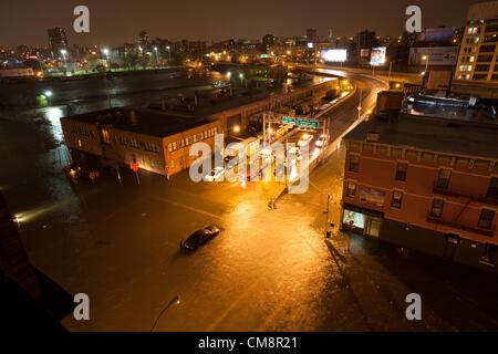 29. Oktober 2012. Überschwemmungen durch Hurrikan Sandy in New York City, USA. Stockfoto