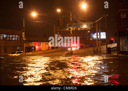 29. Oktober 2012. Überschwemmungen durch Hurrikan Sandy in New York City, USA. Stockfoto