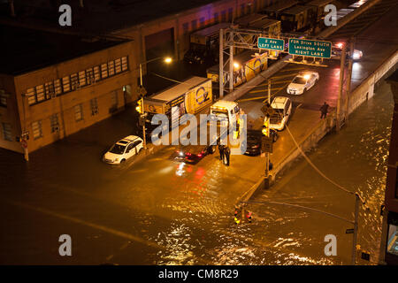 29. Oktober 2012. Überschwemmungen durch Hurrikan Sandy in New York City, USA. Stockfoto