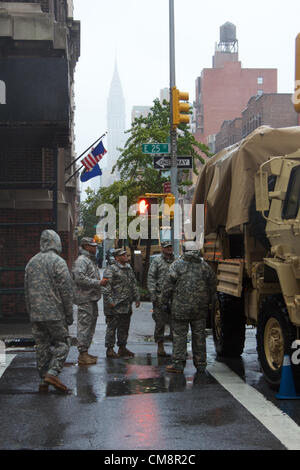 USA, NEW YORK, NY - 29. Oktober 2012: Hurrikan Sandy, erwartet ein "Frankenstorm" Hits Manhattan wie Behörden und Bürger in einer gelähmten Stadt in New York, NY, am 29. Oktober 2012 vorzubereiten. Stockfoto