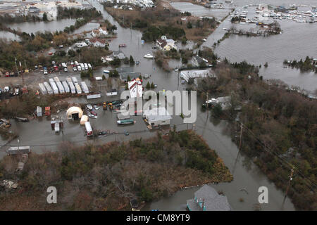 Luftaufnahmen der Schäden durch Hurrikan Sandy an der New Jersey Küste während einer Suche und Rettung Mission von 1-150 Assault Helicopter Battalion, New Jersey Army National Guard, Okt. 30, 2012.Aerial Blick auf die Schäden durch Hurrikan Sandy auf der New Jersey Küste während einer Suche und Rettung Mission von 1-150 Assault Helicopter Battalion, New Jersey Army National Guard genommen , 30. Oktober 2012. (Foto: U.S. Air Force Master Sgt. Mark C. Olsen /) Stockfoto