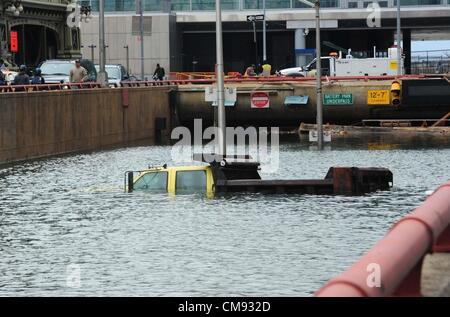 31. Oktober 2012 - Manhattan, New York, USA - Battery Park Unterführung ist noch überflutet nach den Auswirkungen des Hurrikans Sandy in New York, 31. Oktober 2012. (Bild Kredit: Bryan Smith/ZUMAPRESS.com ©) Stockfoto